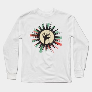 ☻ RETRO Fist Power ☻ retro color pallete / retro style sticker ✔ Long Sleeve T-Shirt